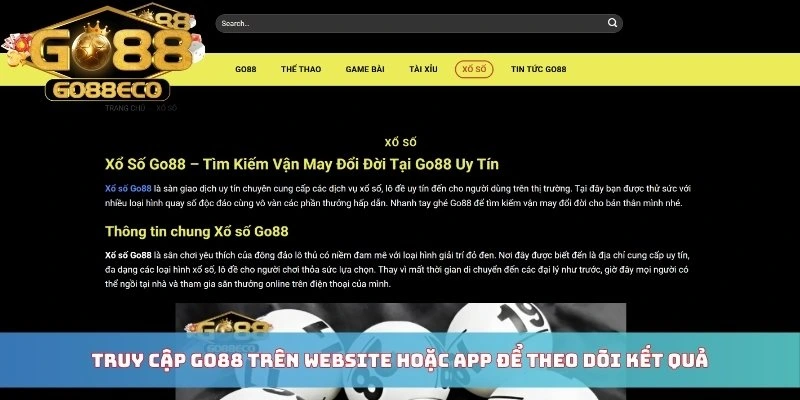 Truy cập Go88 trên website hoặc app để theo dõi kết quảTruy cập Go88 trên website hoặc app để theo dõi kết quả