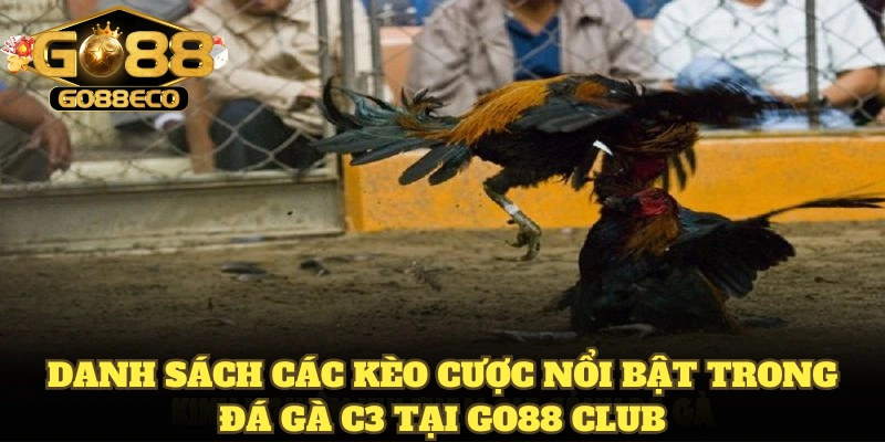 Danh sách các kèo cược nổi bật trong đá gà C3 tại Go88